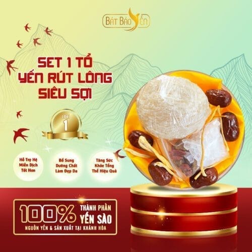 Set 01 tổ yến nguyên tổ rút lông siêu sợi - 100% Từ Khánh Hoà