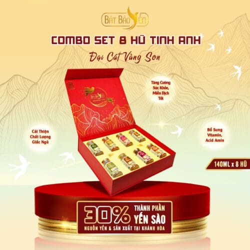 Set Yến Chưng Cao Cấp 8 Hũ 140ml gồm 30% Yến - NLTA