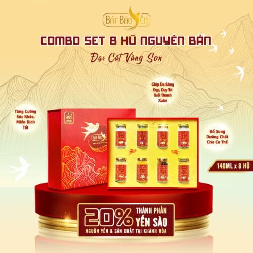 Set Quà Tặng Yến Chưng Sẵn Cao Cấp - 8 Hũ 140ml - THNB