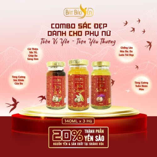 Combo Yến Chưng Sẵn Sắc Đẹp Dành Cho Phụ Nữ - 100% Từ Khánh Hoà