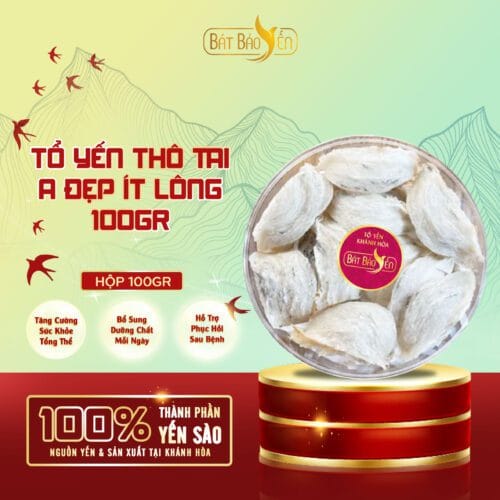 Tổ Yến Thô Tai A Đẹp Ít Lông Hộp 100gr – 100% Từ Khánh Hoà